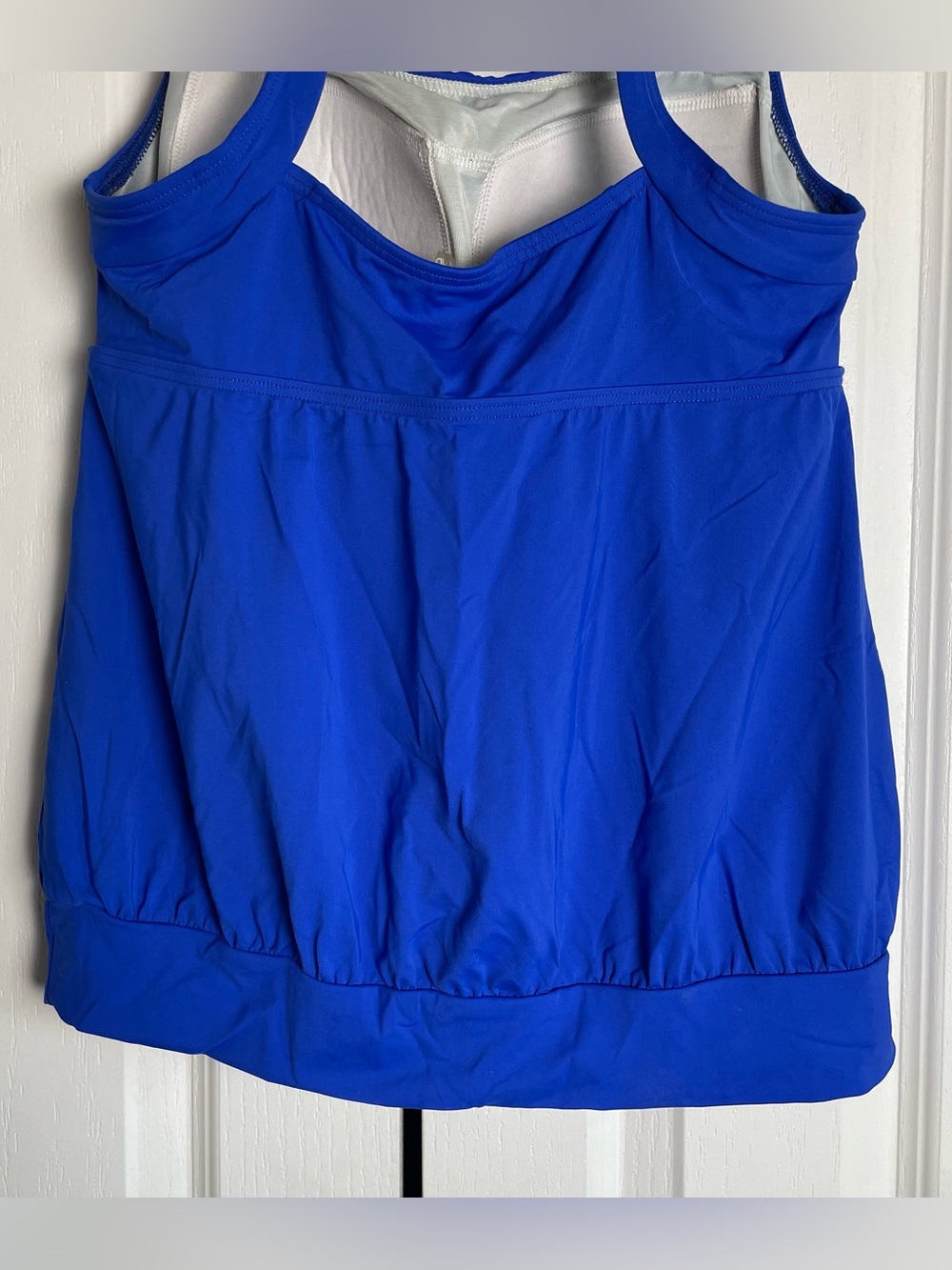 Lands’ End Blouson Tankini Swim Top Women’s 8 Petite Blue Padded y2k Racerback - Picture 7 of 13